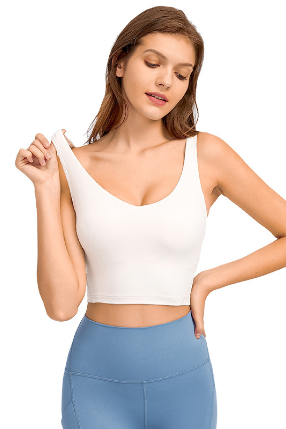 Millennia Deep V-Neck Crop Sports Bra