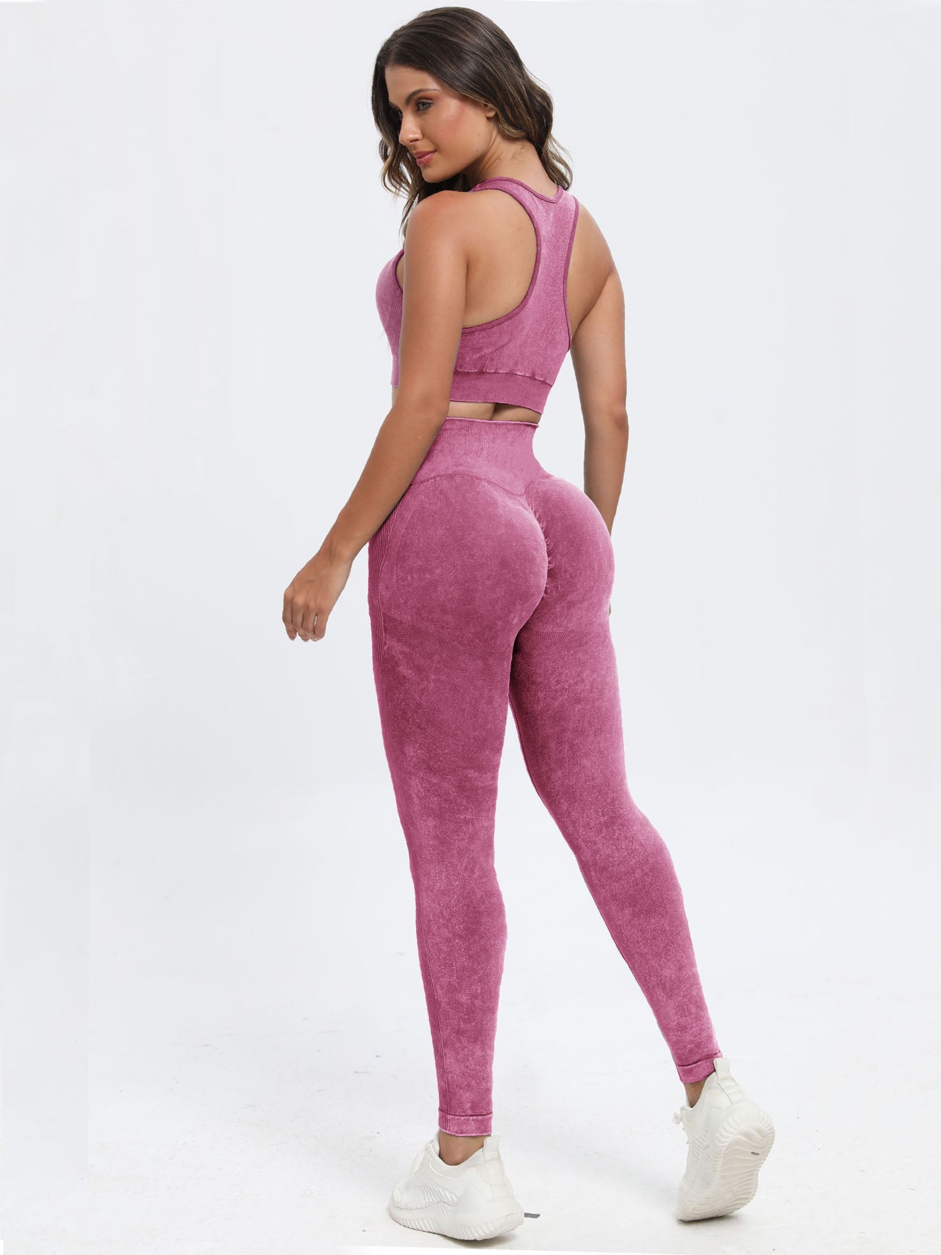 Pink Scoop Neck Wide Strap Top and Pants Active Set