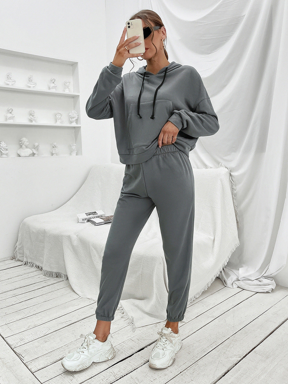 Gray Ivy Lane Sports Hoodie and Joggers Set